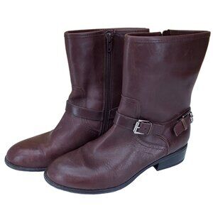 Lauren Ralph Lauren Boots Women Size 6B Brown Leather Mesi Ankle Equestrian Moto